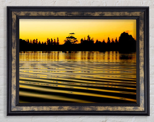 Yellow Morning Lake Framed Print