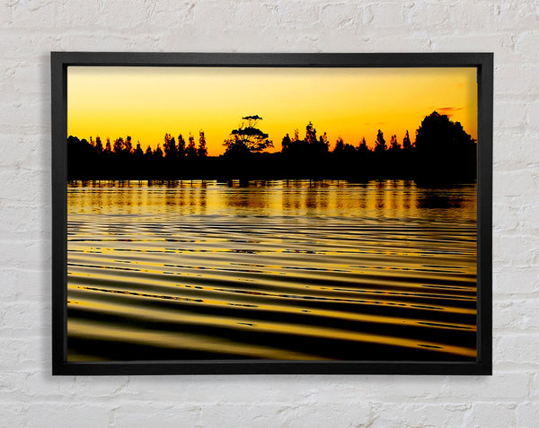 Yellow Morning Lake Framed Print