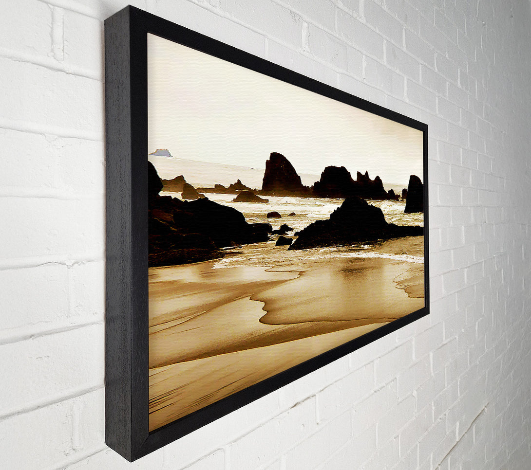 A Canvas Print of Sepia Ocean Delight Canvas Wall Art