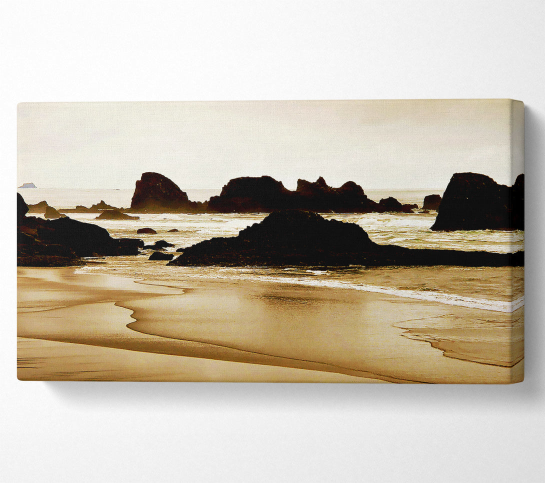  A Canvas Print of Sepia Ocean Delight Canvas Wall Art