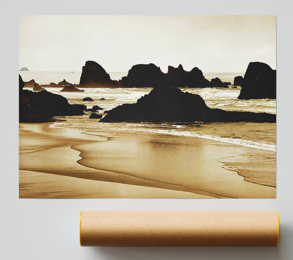 Sepia Ocean Delight Print