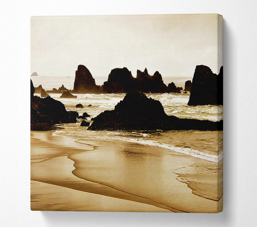  A Canvas Print of Sepia Ocean Delight Canvas Wall Art