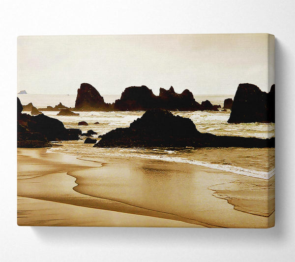  A Canvas Print of Sepia Ocean Delight Canvas Wall Art