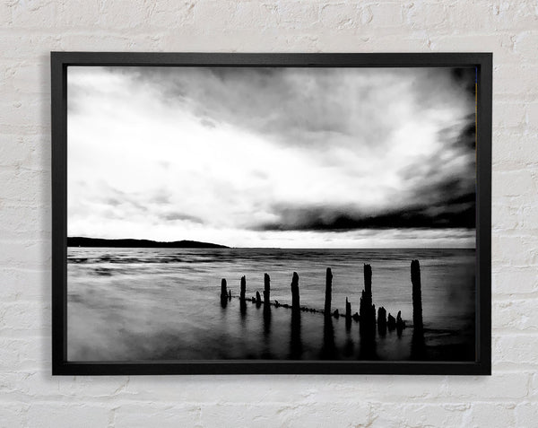 The Path To The Ocean B n W Framed Print