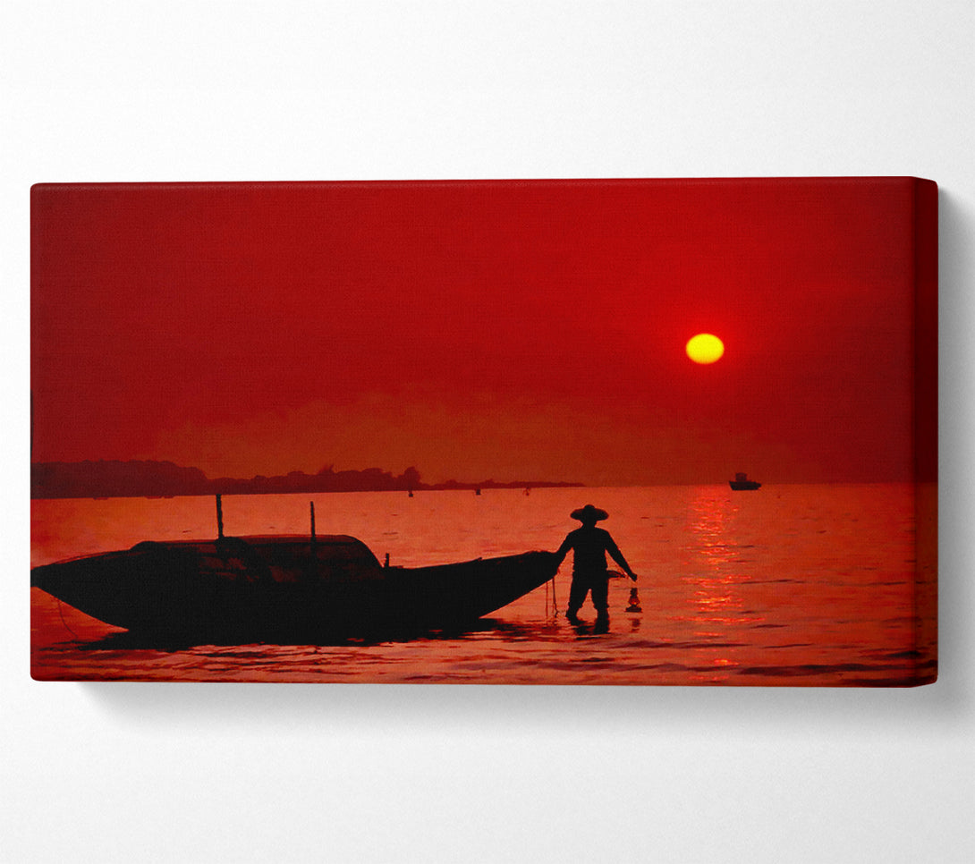  A Canvas Print of Red Fishermans Ocean Canvas Print