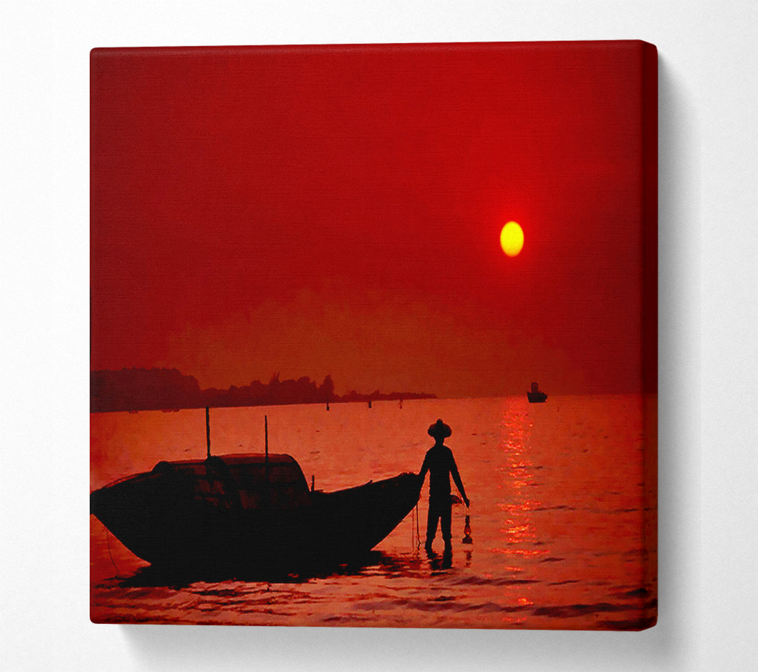  A Canvas Print of Red Fishermans Ocean Canvas Print