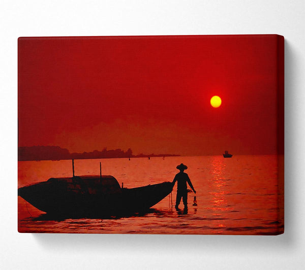  A Canvas Print of Red Fishermans Ocean Canvas Print