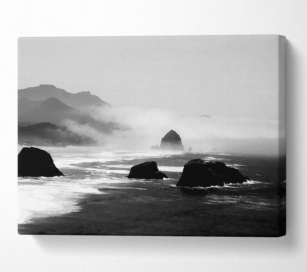  A Canvas Print of The Oceans Swell B n W Canvas Wall Art