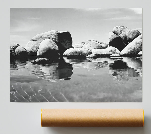 The Rock Pool B N W Giclee Print