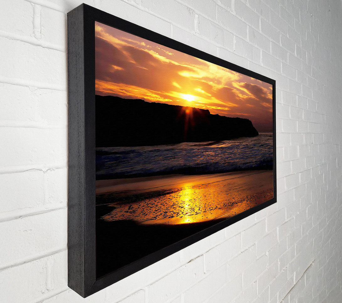  A Canvas Print of Sun Down Over Ocean Canvas Print