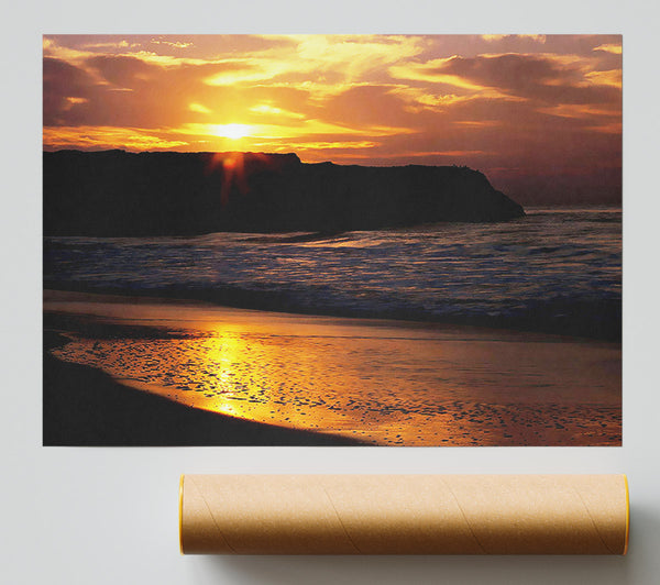 Sun Down Over Ocean Giclee Print