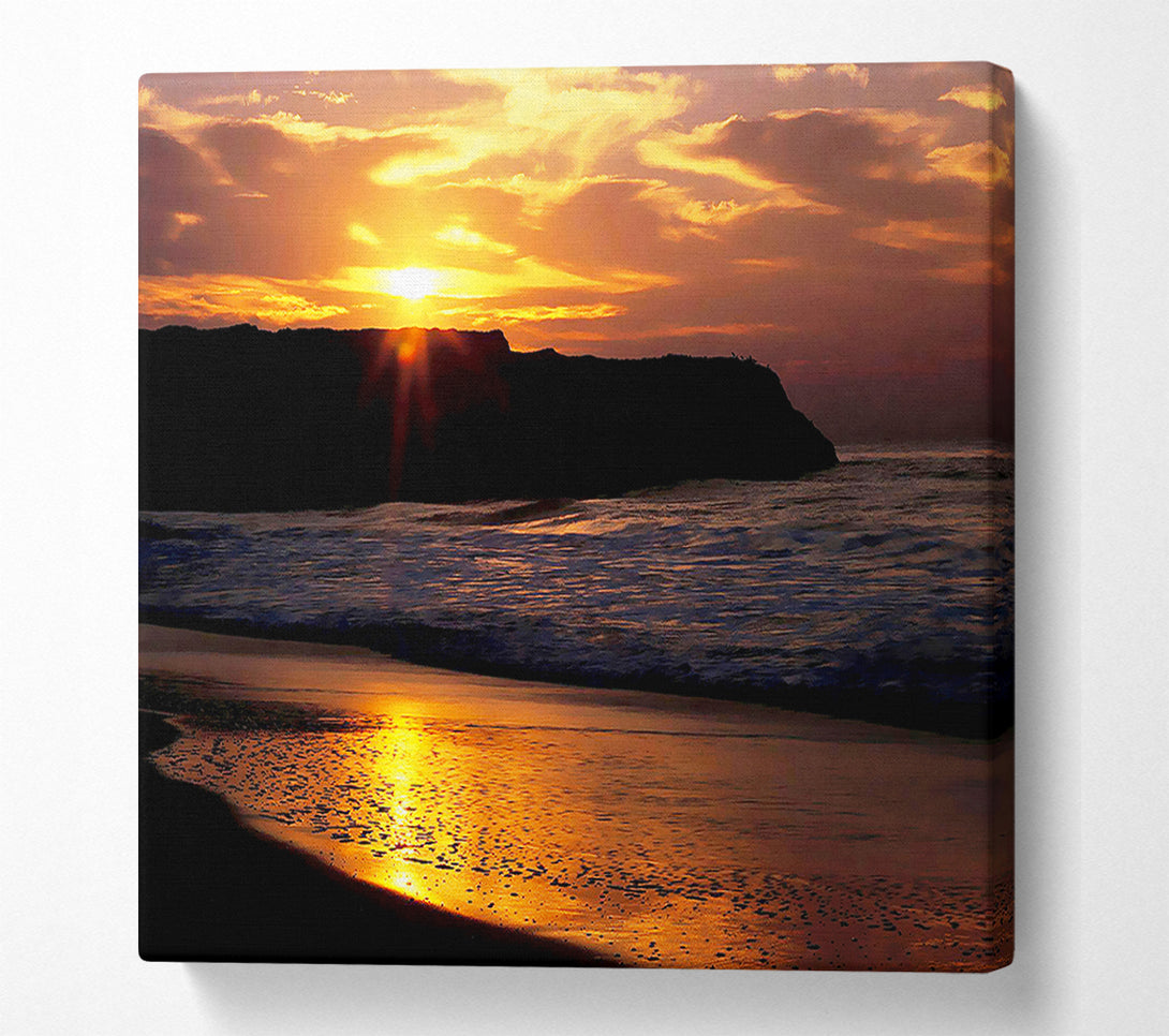  A Canvas Print of Sun Down Over Ocean Canvas Print
