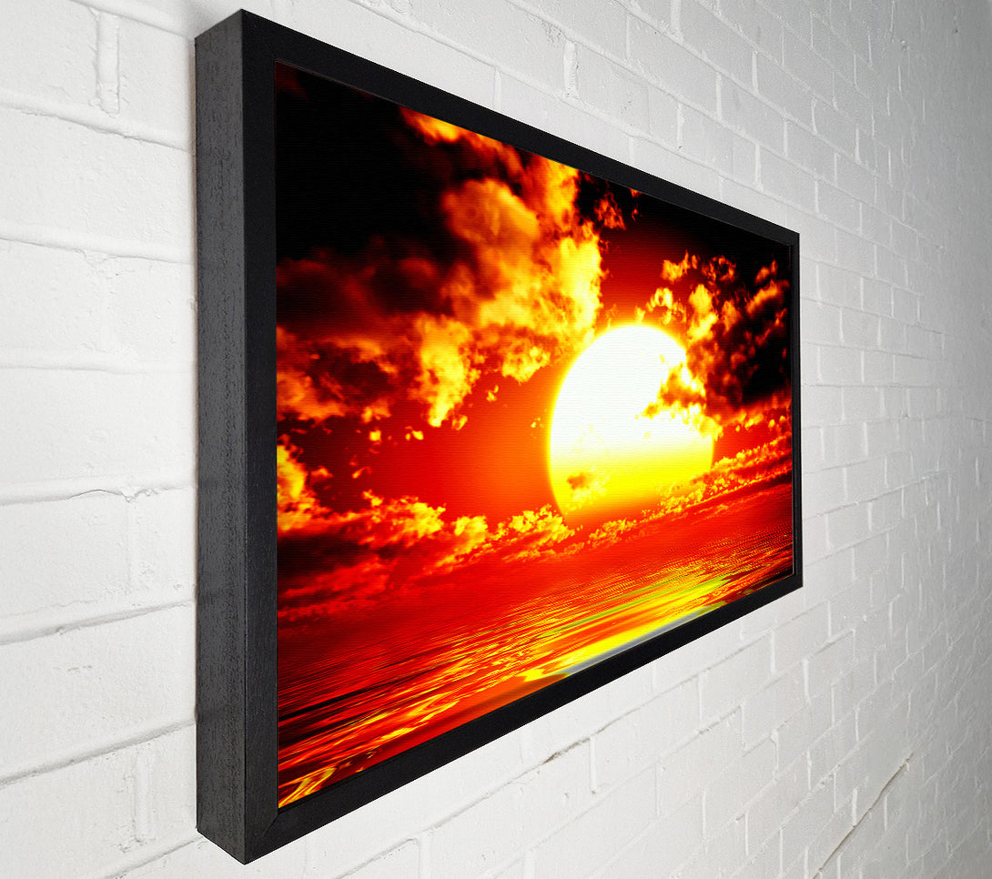  A Canvas Print of The Huge Sun Over The Ocean Canvas Art