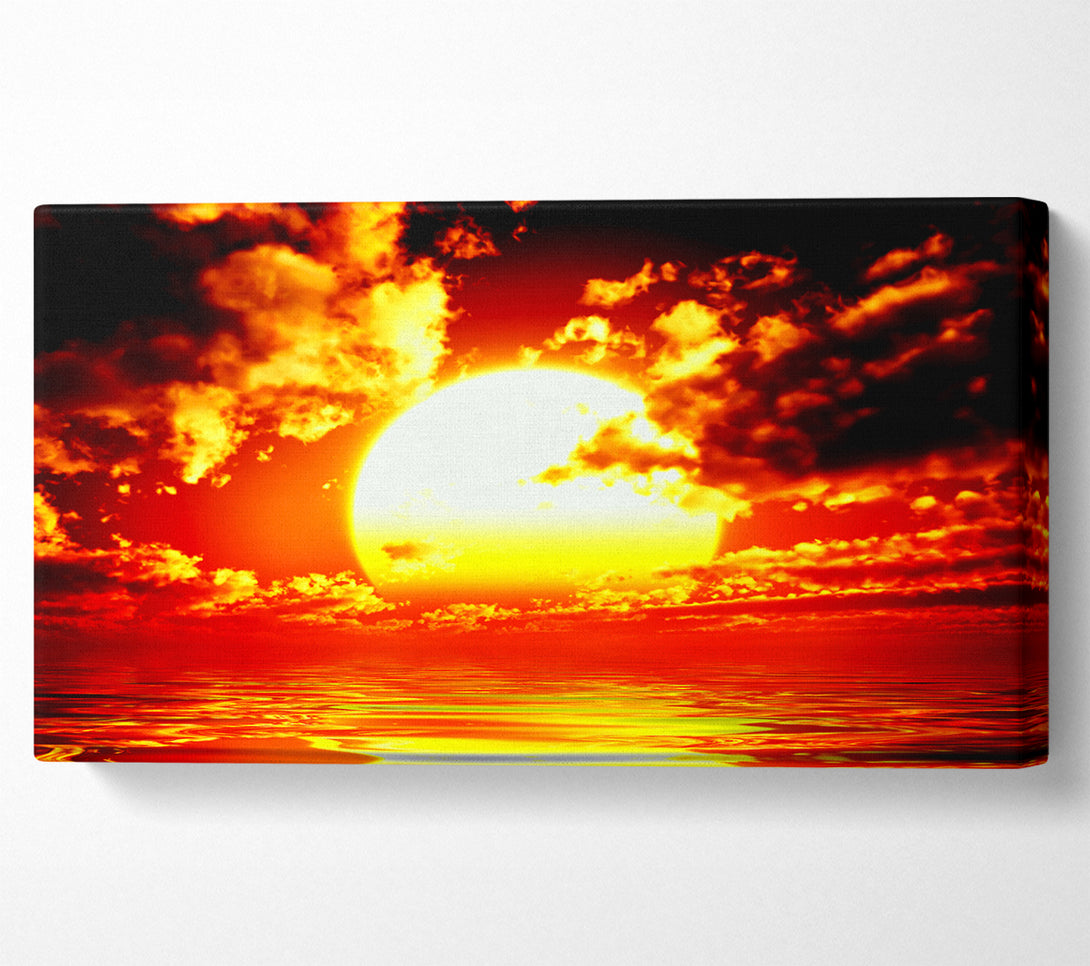  A Canvas Print of The Huge Sun Over The Ocean Canvas Art