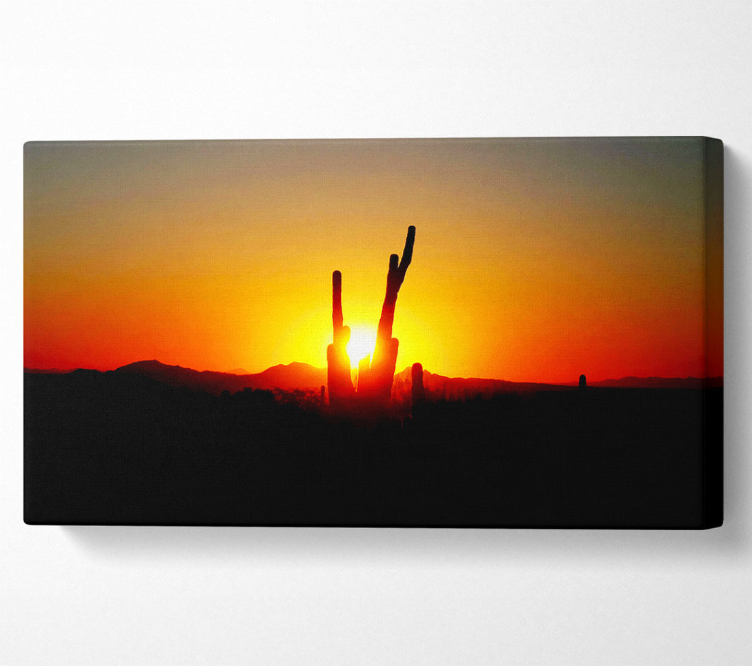 A Canvas Print of Red Cactus Sunrise Canvas Art