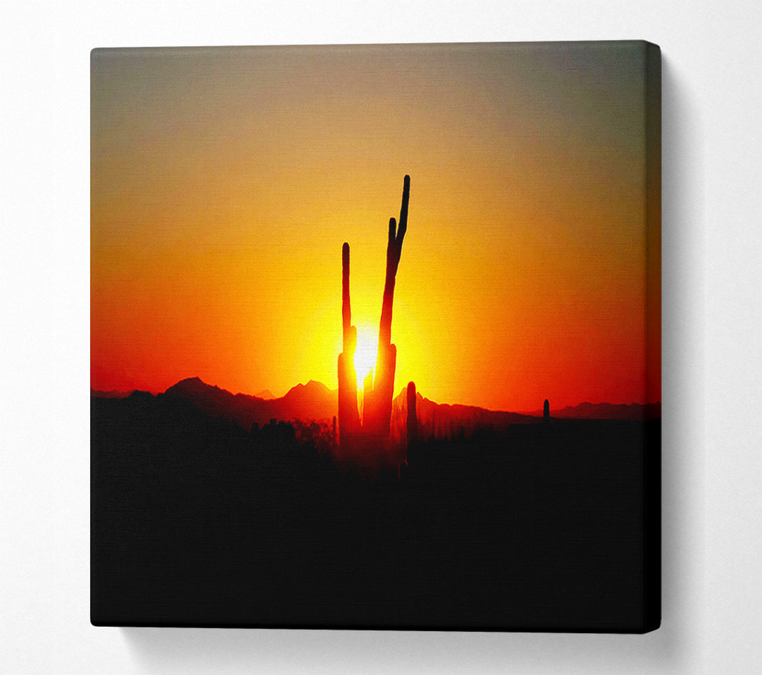  A Canvas Print of Red Cactus Sunrise Canvas Art