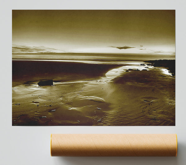 Calming Olive Ocean Poster