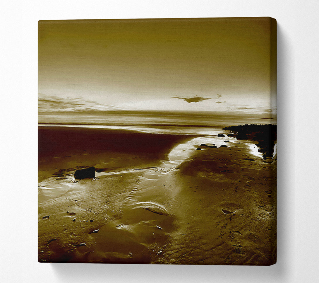  A Canvas Print of Calming Olive Ocean Canvas Print