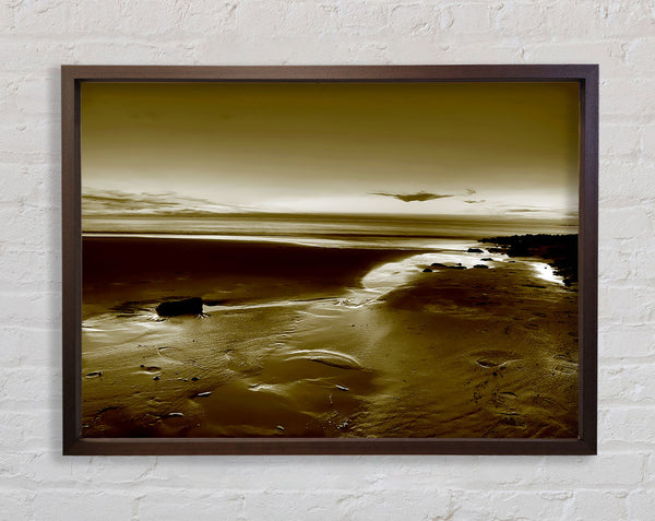 Calming Olive Ocean Framed Print