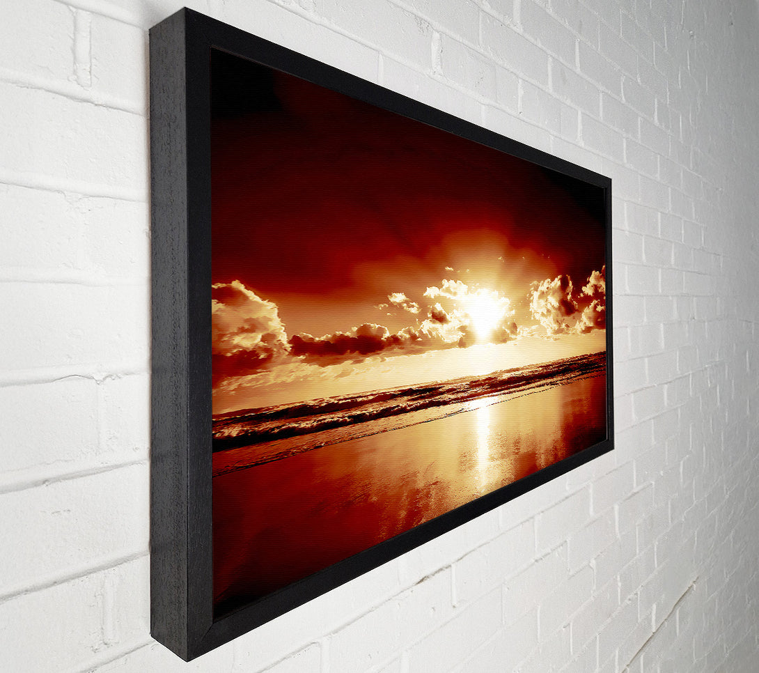  A Canvas Print of Peach Ocean Sunrise Canvas Print