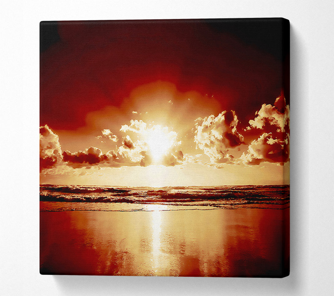  A Canvas Print of Peach Ocean Sunrise Canvas Print