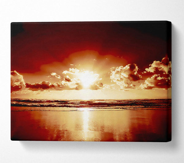  A Canvas Print of Peach Ocean Sunrise Canvas Print