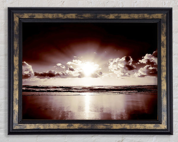 Mauve Ocean Sunrise Framed Print