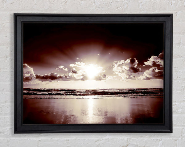 Mauve Ocean Sunrise Framed Print