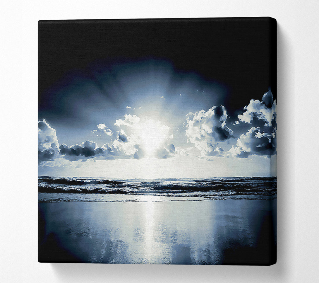  A Canvas Print of Blue Ocean Sunrise Canvas Art