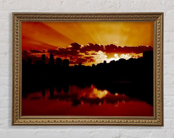 Caramel Sunrays Framed Print