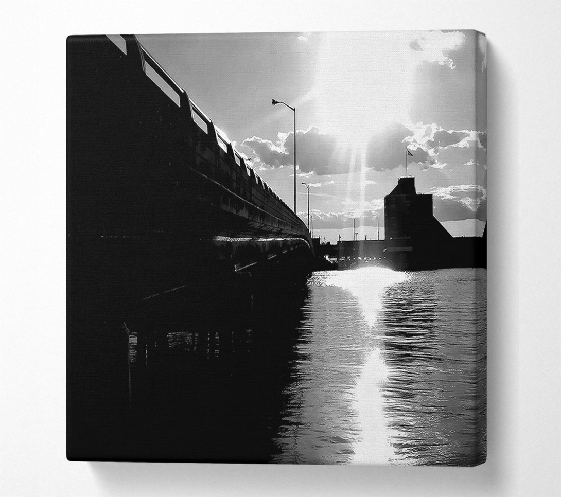  A Canvas Print of The Pier Above B n W Canvas Wall Art