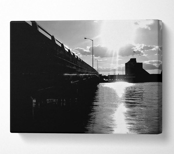  A Canvas Print of The Pier Above B n W Canvas Wall Art