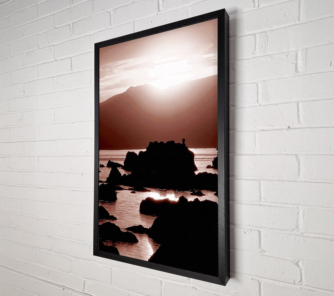  A Canvas Print of The Suns Mauve Ocean Rocks Canvas Wall Art