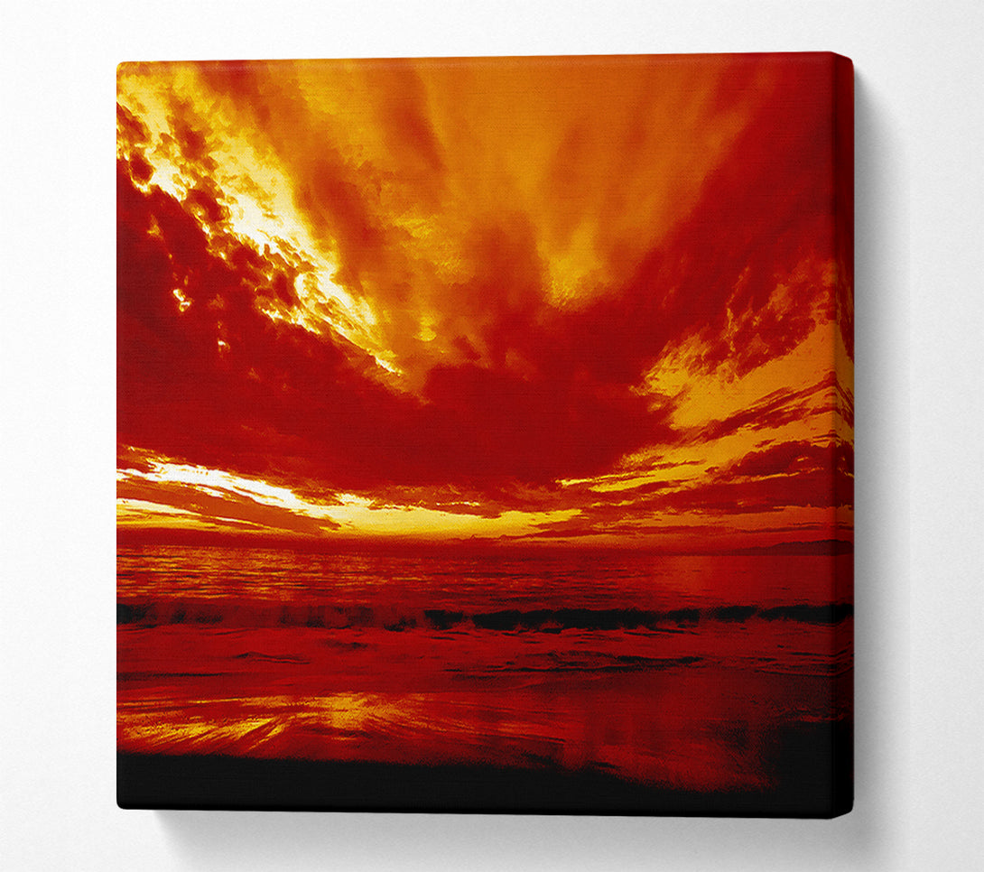  A Canvas Print of Vibrant Red Skys Canvas Wall Art