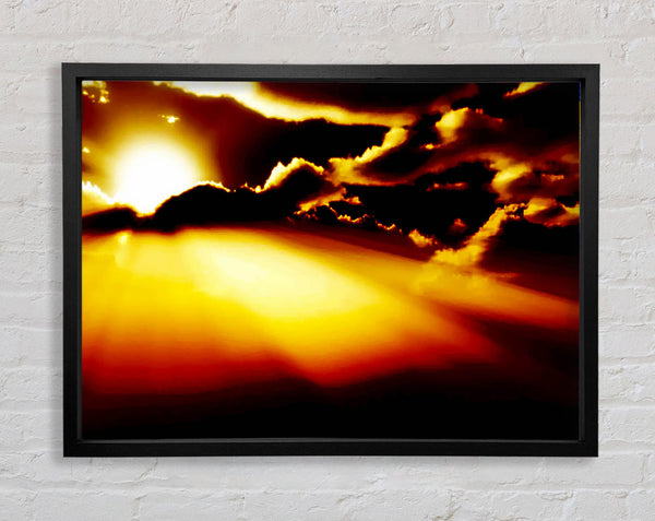 Sun Bursting Through The Clouds Framed Print