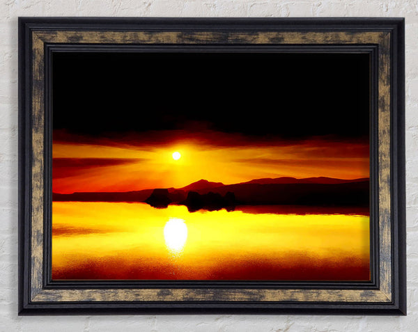 Red Waters Mountain Sunrise Framed Print