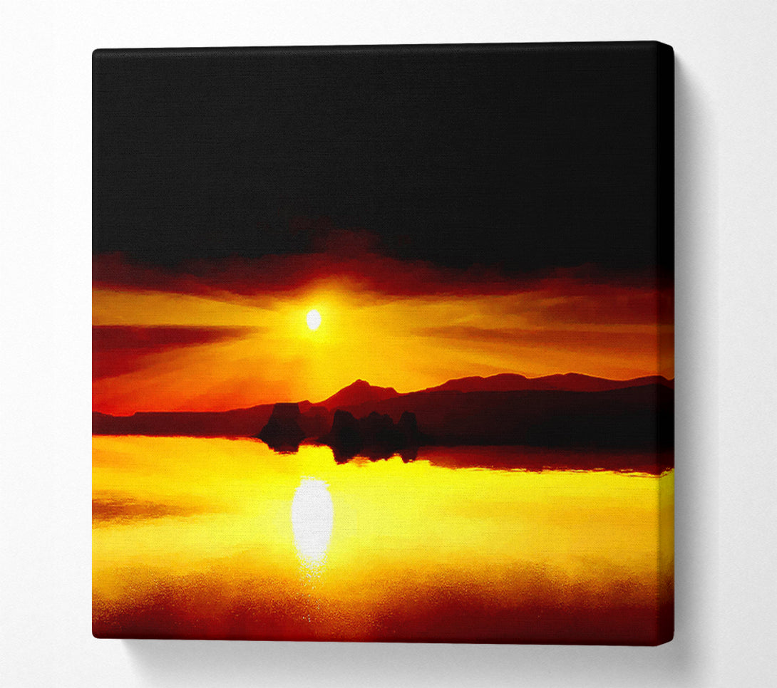  A Canvas Print of Red Waters Mountain Sunrise Canvas Wall Art