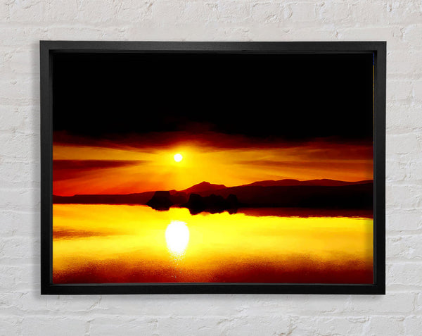Red Waters Mountain Sunrise Framed Print