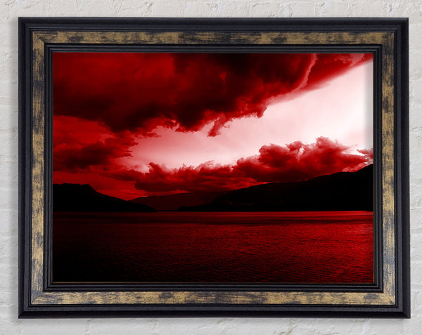 Red Tempest Sky Framed Print