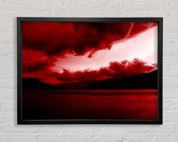 Red Tempest Sky Framed Print