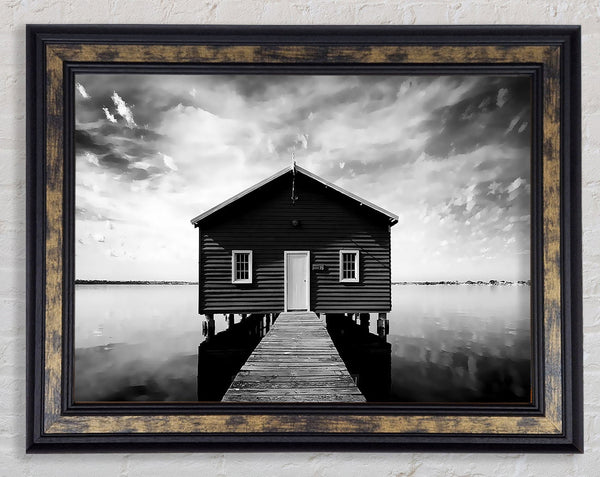 Water House B n W Framed Print
