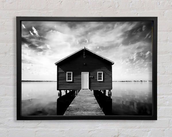 Water House B n W Framed Print