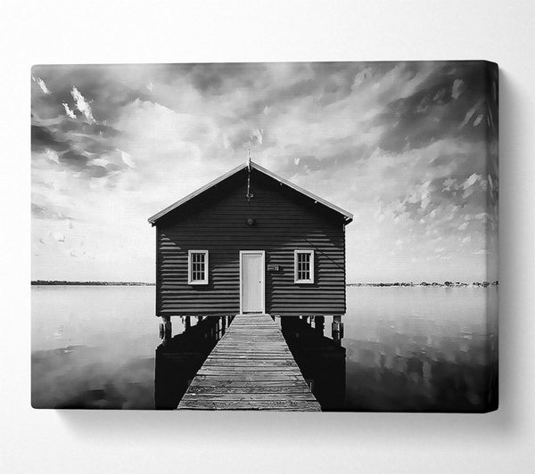  A Canvas Print of Water House B n W Canvas Wall Art