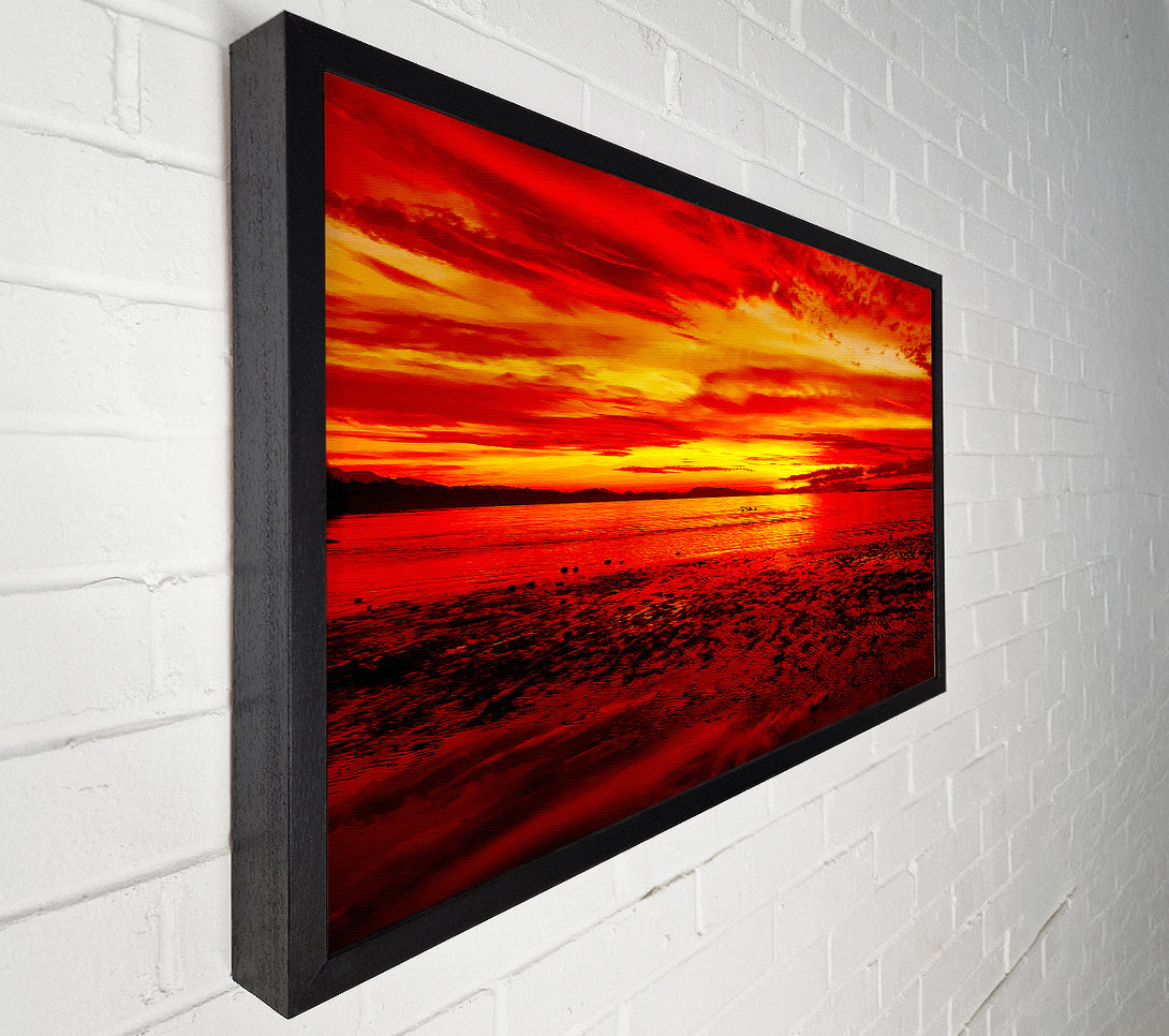  A Canvas Print of The Pebbled Beach Red Canvas Print