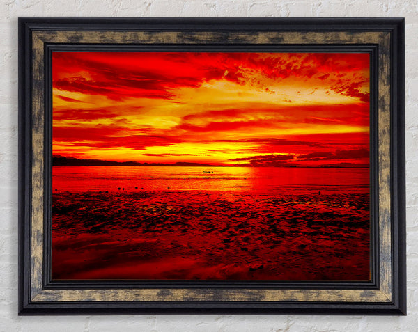 The Pebbled Beach Red Framed Print
