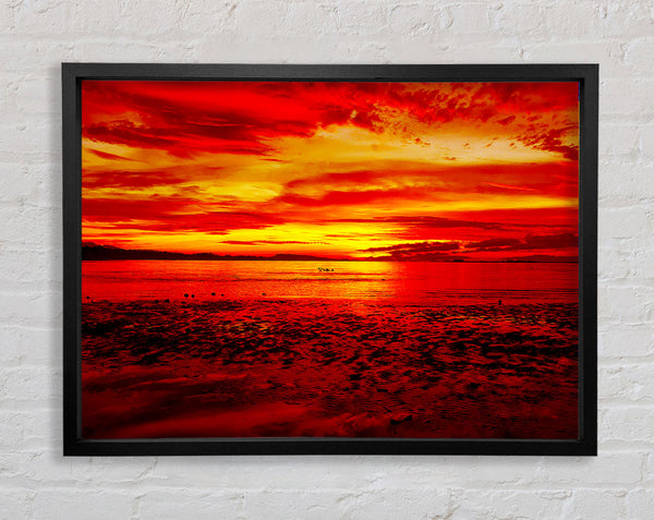 The Pebbled Beach Red Framed Print