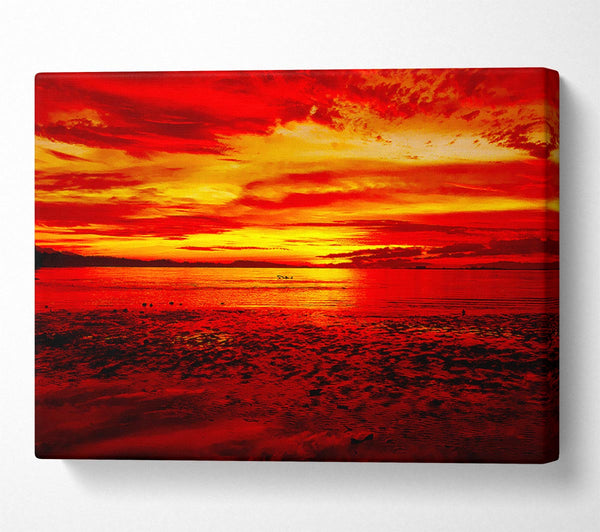  A Canvas Print of The Pebbled Beach Red Canvas Print