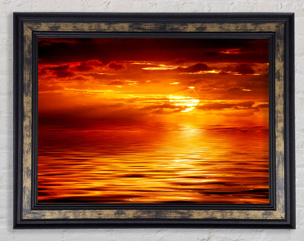 The Glistening Ocean Sun Framed Print