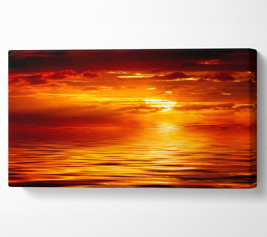  A Canvas Print of The Glistening Ocean Sun Canvas Art