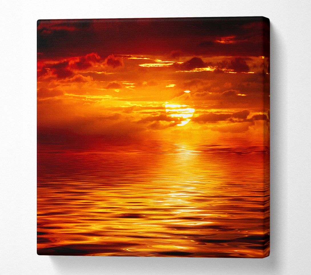  A Canvas Print of The Glistening Ocean Sun Canvas Art